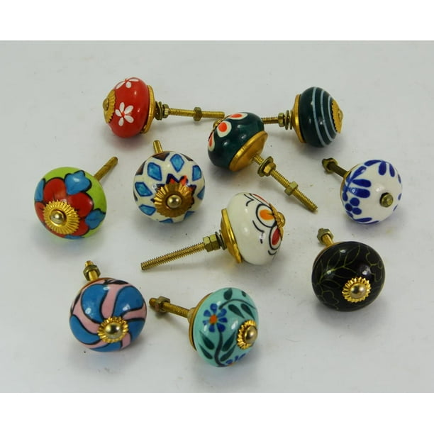 Details about   Mixed Set of 10 Ceramic Cupboard Knobs Closet Wardrobe Drawer Pulls 